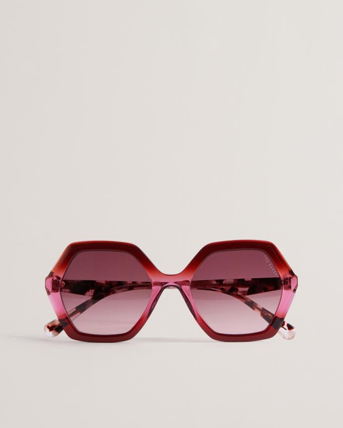 Lunette de Soleil Ted Baker Hexagon Frame Gradient Rose Femme | UPC-39295082